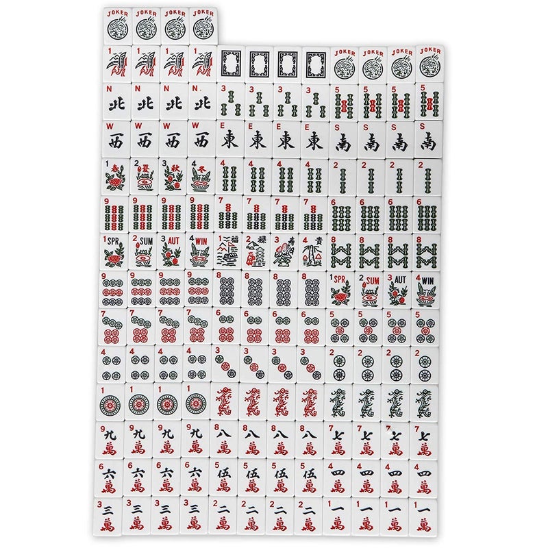 HNDTEK American Mahjong Set 166 Tiles, 4 Colors All-in-One Rack/Pushers, Red Soft Bag and Accessories â€“Classic Full Size Complete Mahjong Set. - Image 4